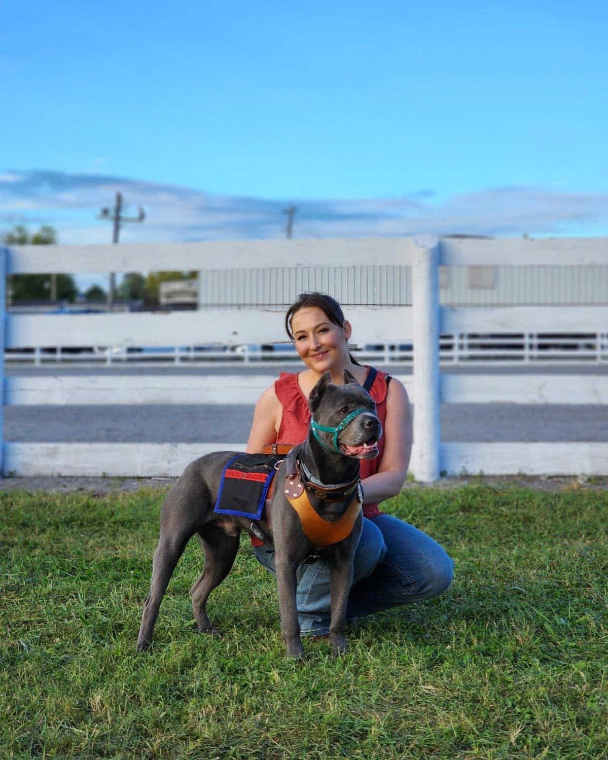 Andi with Forte, wearing a Custom Canine Design harness